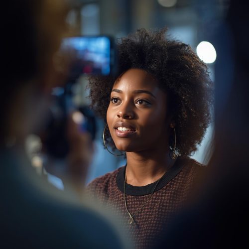 Présentation et la confiance face caméra